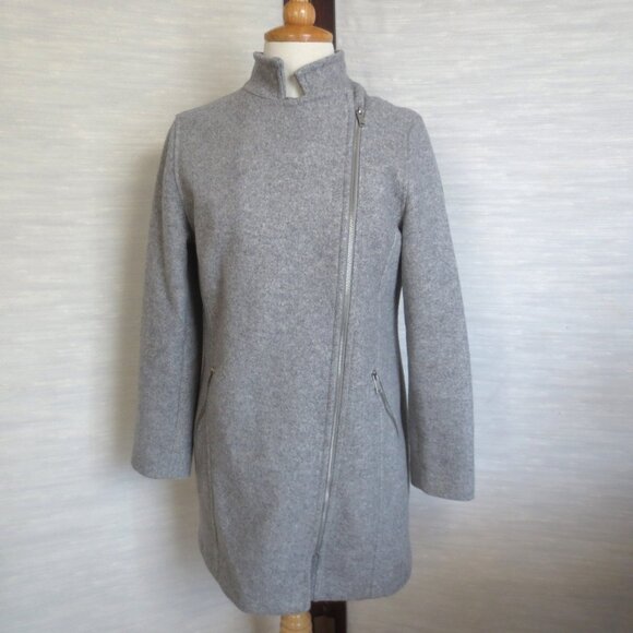 Old Navy Womens Soft Brushed Longline Gray Moto Jacket Coat S Small - Picture 8 of 9